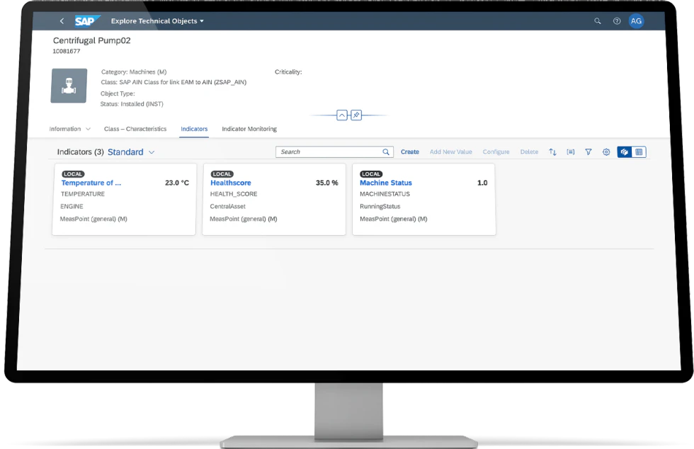 screenshot of SAP Enterprise Asset Management